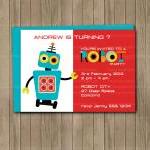 Robot Birthday Party Invite