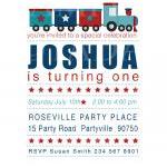 Train Party Invite, Red, Na..